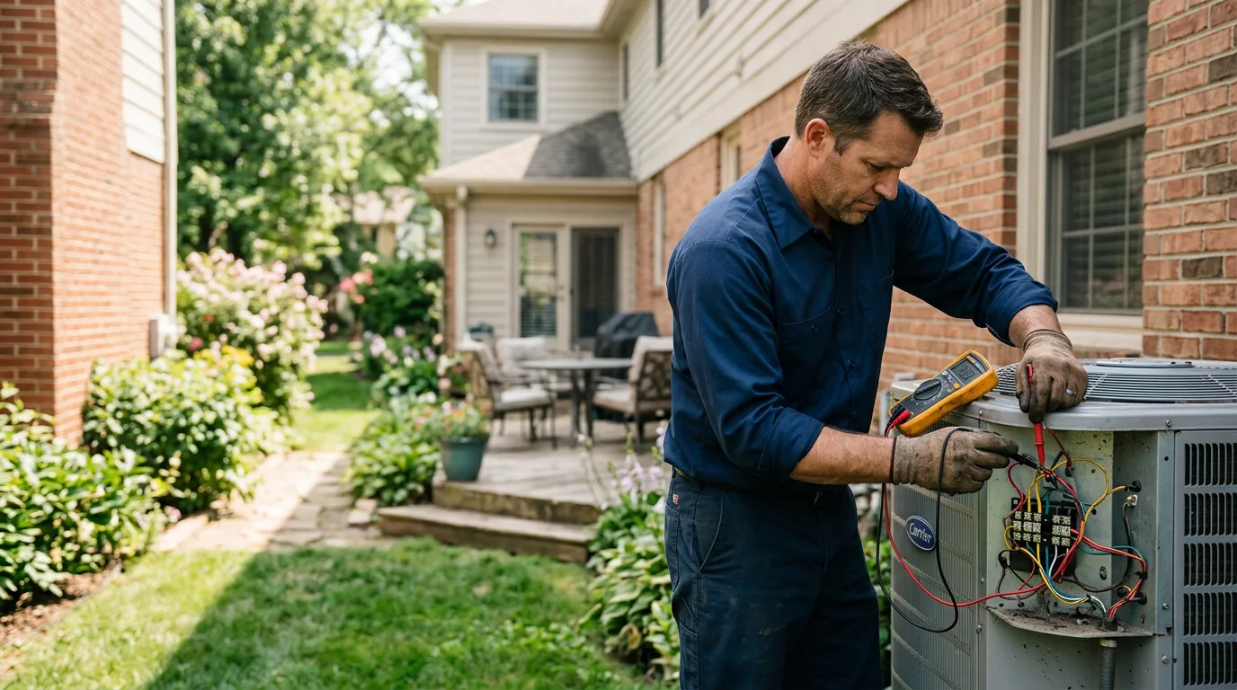 HVAC technician working near Harrisburg, OR